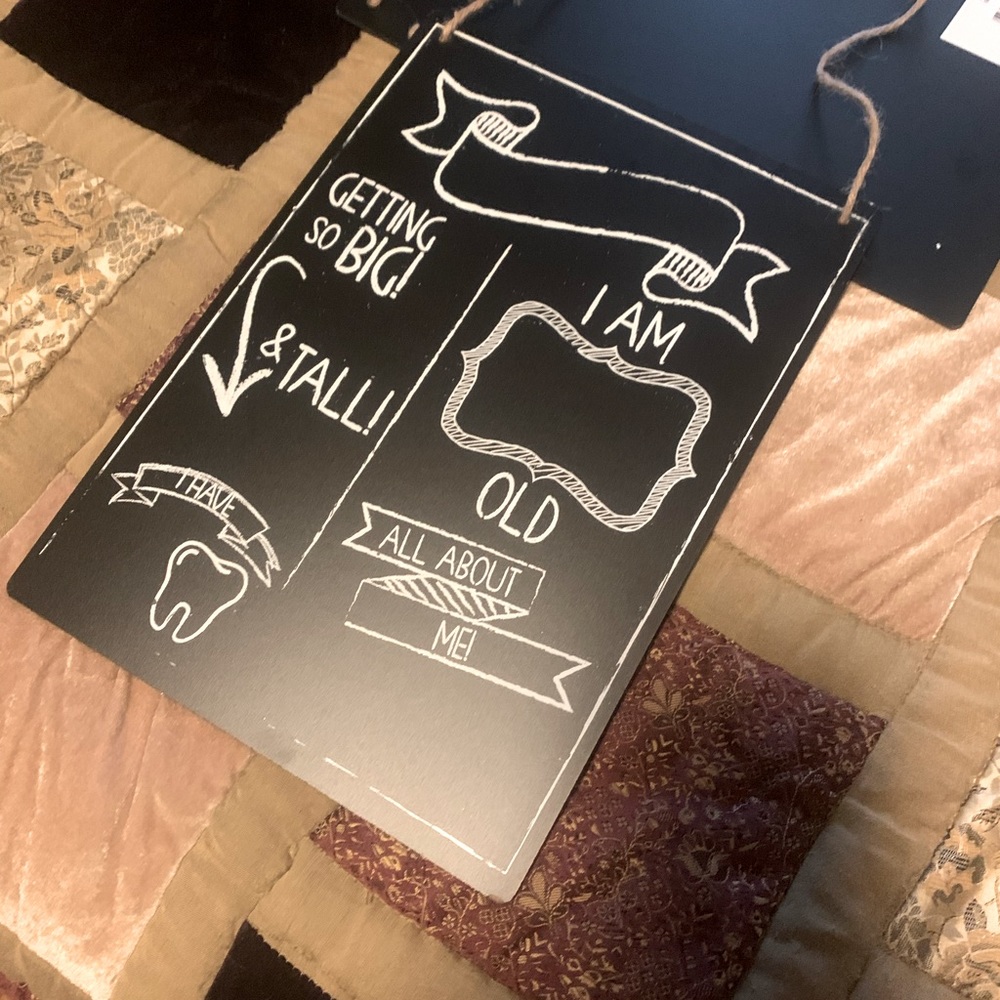 Children’s about me chalkboard sign